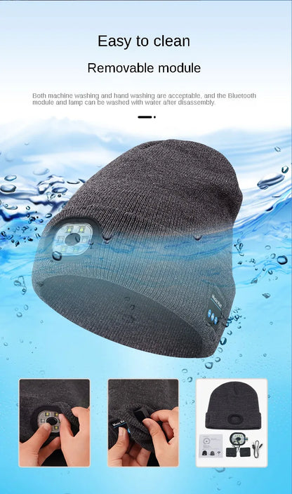 GlowBeanieCo™ Hands-Free LED + Bluetooth Beanie